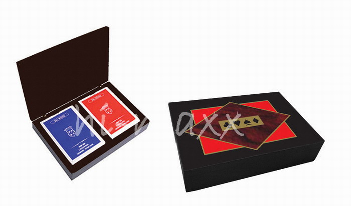  Hi-Gloss Finish Wood Box Playing Card Set