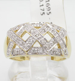 9K Solid YG Genuine Diamond Ring (9K Solid YG Genuine Diamond Ring)