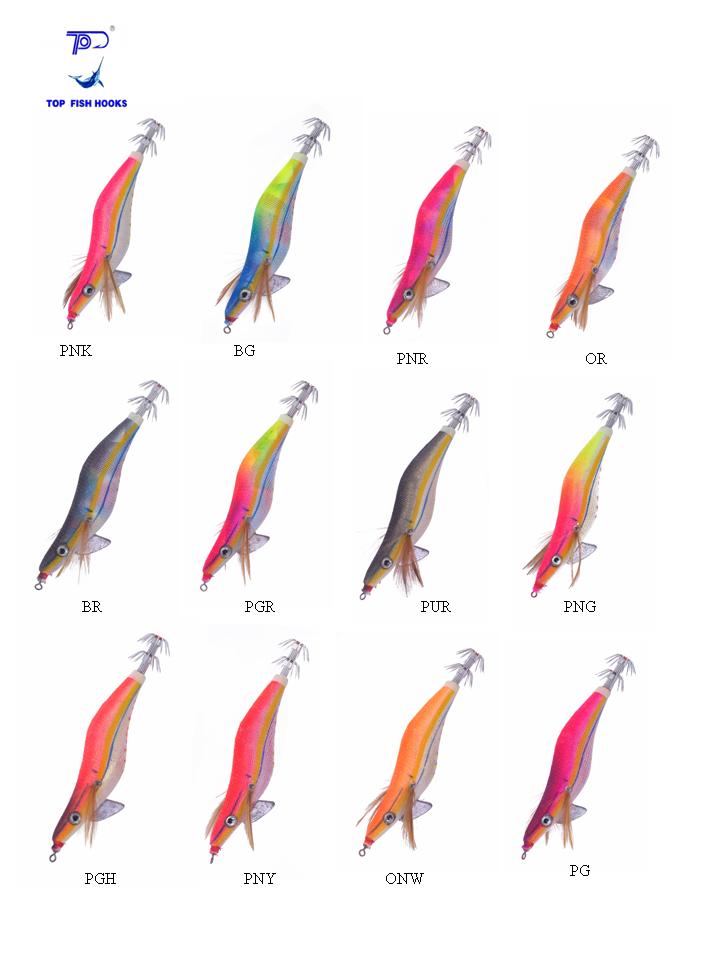 Hard Plastic Lures- Colorful Squid Lure Jigs ( Hard Plastic Lures- Colorful Squid Lure Jigs)