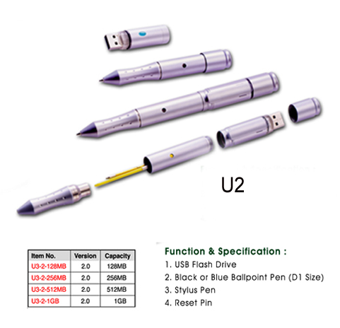  4 In 1-USB Flash Drive Ballpoint Pen Stylus Reset Pi ( 4 In 1-USB Flash Drive Ballpoint Pen Stylus Reset Pi)