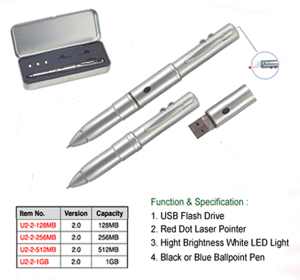 4 in 1 - USB-Flash-Laufwerk + Laser Pointer + LED Light + Pen (4 in 1 - USB-Flash-Laufwerk + Laser Pointer + LED Light + Pen)