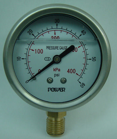 Liquid Filled Pressure Gauge (Remplis de liquide Manomètre)