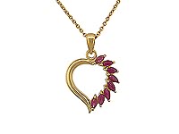  Genuine Ruby Silver Pendant 18K Gold Plated (Подлинное Ruby серебро Кулон 18K позолоченный)