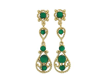  Genuine Green Agate Earring 18K Gold Plating ( Genuine Green Agate Earring 18K Gold Plating)