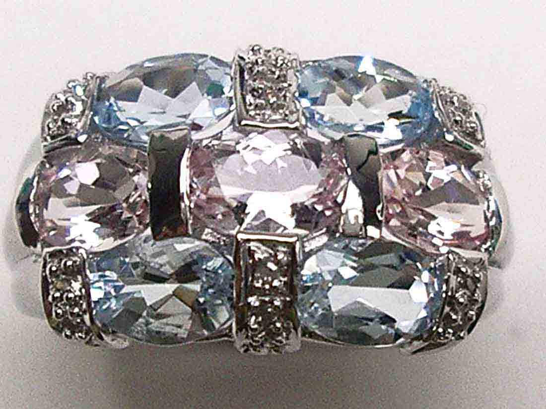  Morganite & Blue Topaz Ring (Morganite & Голубой Топаз кольцо)