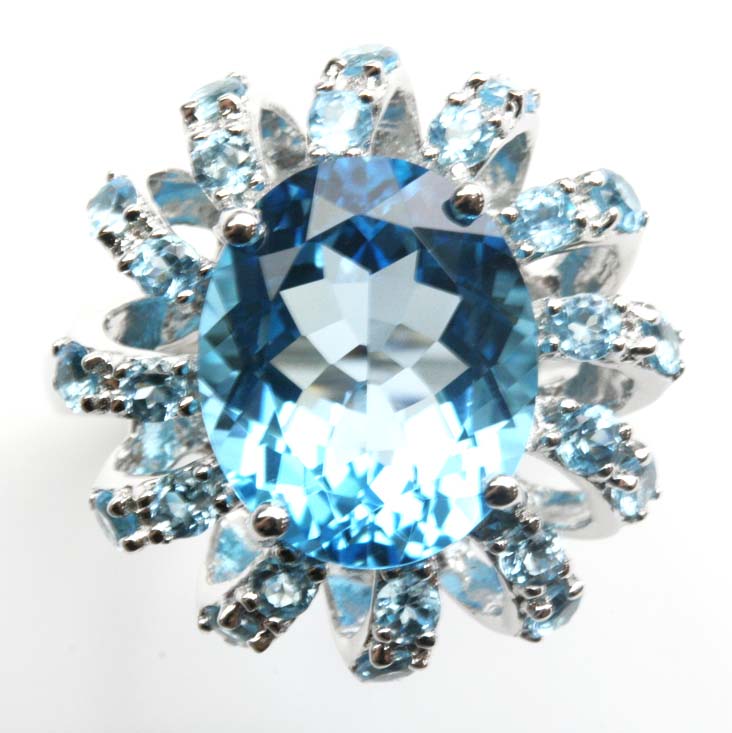  Blue Topaz Ring (Голубой Топаз кольцо)