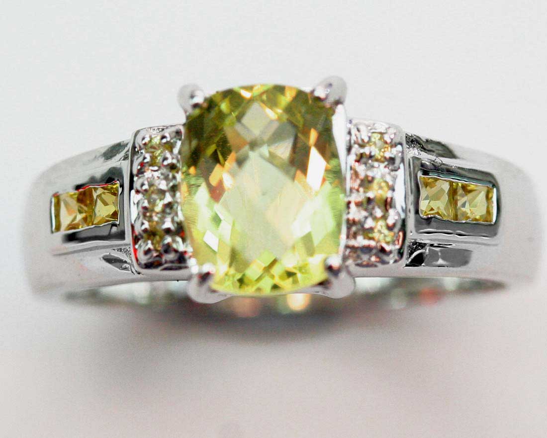  Lemon Qtz &Yellow Sapphire Ring (Лимонный Qtz & Желтый сапфировое кольцо)