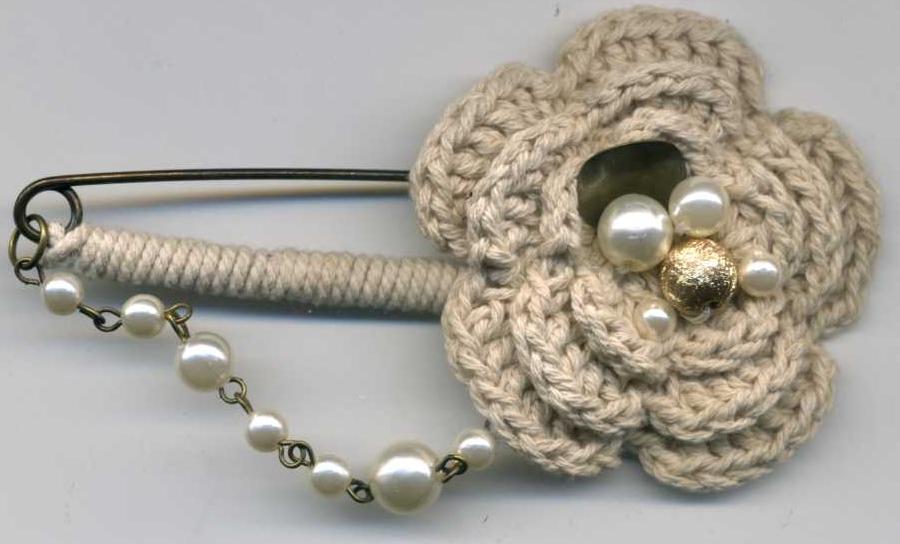  Brooches Pin Crochet Flower (Broschen Pin Crochet Flower)