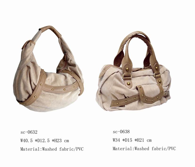  Washed Fabric Bag W/ PVC Trim