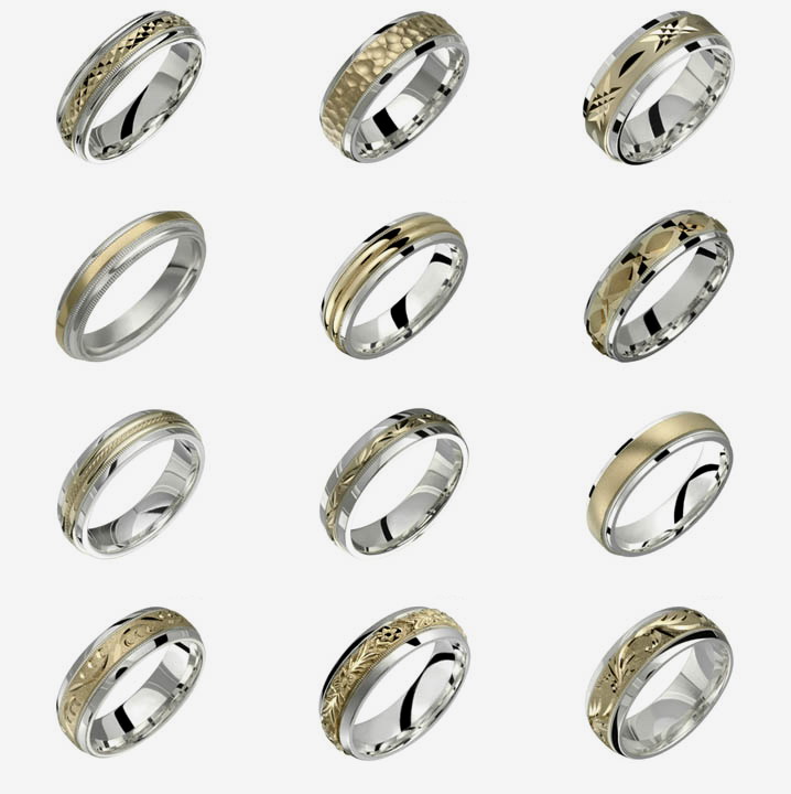  Two Tone Sterling Silver Band ( Two Tone Sterling Silver Band)