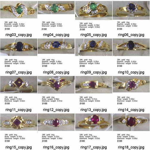  Gold Ring With Diamonds and Gemstones