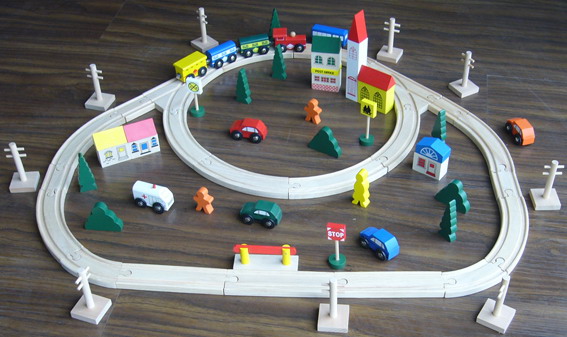  Wooden Train Set (Деревянный Поезд тронулся)