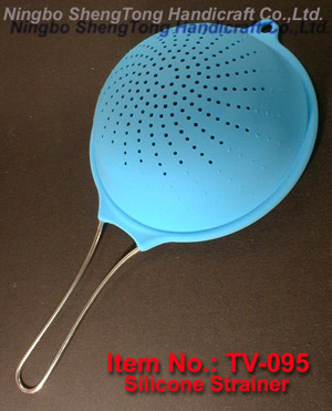  Silicone Strainer With Stainless Steel Handle