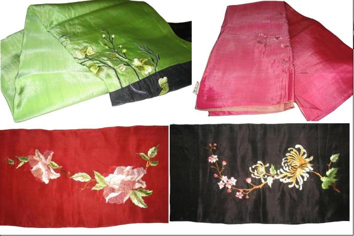  Silk Shawl With Embroidery, Embroidered Scarf ( Silk Shawl With Embroidery, Embroidered Scarf)