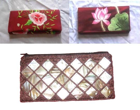  Vietnam Embroidery, Bead And Shell Purse (Vietnam broderie, perles et Shell Purse)