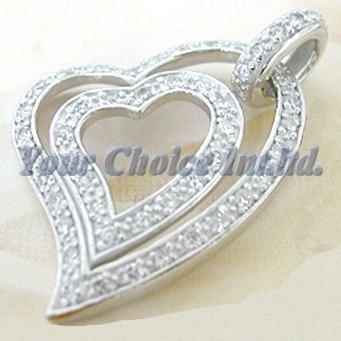  Sterling 925 Silver Pendant With Cz--Boic0099