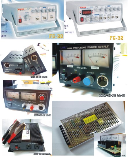  Function Generator, DC Power Supply, Oscilloscope