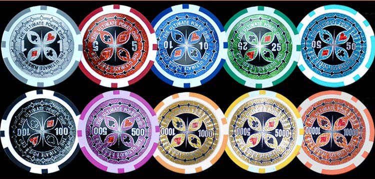  Laser Sticker Clay Poker Chip Set
