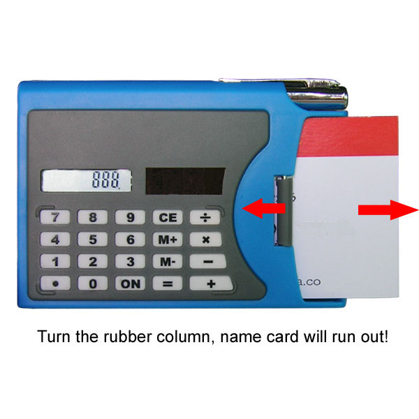  Solar Calculator With Pen And Name Card Holder (Солнечный калькулятор с ручкой и имя держателя карты)