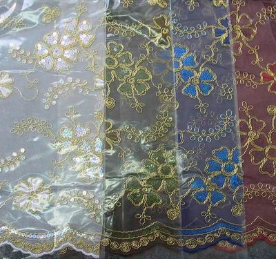  Mesh Cord Spangle Embroidery Fabric (Mesh Cord Spangle Stickerei Stoff)