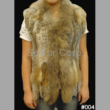  Rabbit Knit Fur Vest