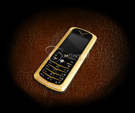  Continental Luxus Piece 24k Gold Diamond Encrusted Leather Mobile Phone (Continental Luxus Piece 24k Gold Diamond Encrusted cuir Mobile Phone)