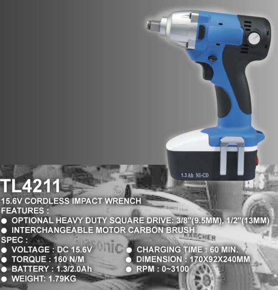  15.6V Cordless Impact Wrench (15.6V Аккумуляторный гайковерт)