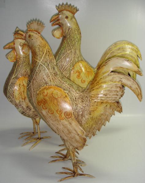  Rooster-Painted Metal Figure (Петух-окрашенного металла Рисунок)