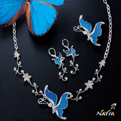  Real Butterfly Wing Jewelry Set