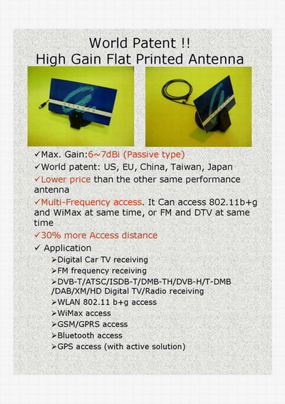  Hi Gain Flat Printed Antenna (Hallo Gain Flat Printed Antenna)