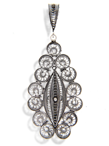  Vintage Sterling Silver Handmade Victorian Pendant