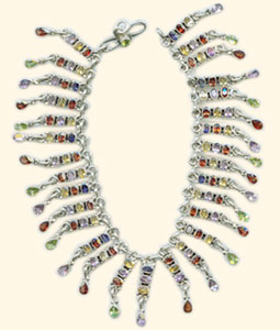  Silver Necklace With Semi-Precious Stones (Silber Halskette mit Halbedelsteine)