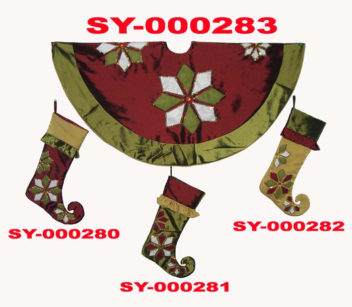 Tree Skirt & Stocking For Christmas