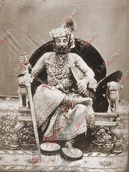  Antique Photo Canvas / Paper Print-India Vintage Kings (Античный Фото Холст / Бумага для печати-Индия Урожай Kings)