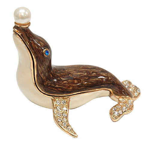  Artificial Craft-Metal Dolphin Jewellery Box