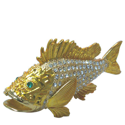  Fish Metal Jewellery Box-Artificial Crafts