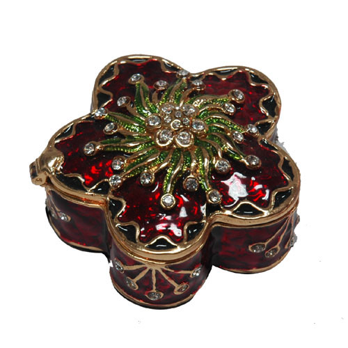  Floral Metal Jewellery Box-Artificial Crafts