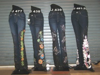 Embroidered And Beaded Jeans
