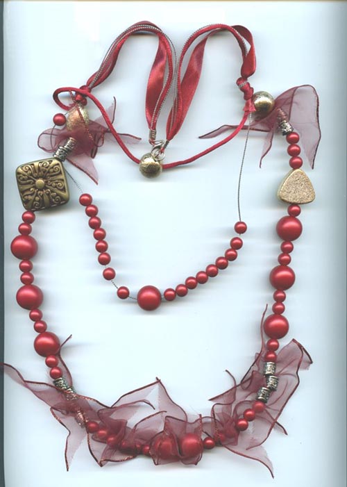  Necklace With Ribbon