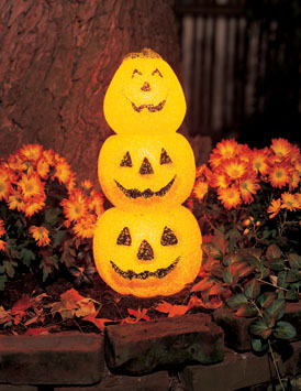  24in. Lighted Triple EVA Halloween Pumpkin Stake Set ( 24in. Lighted Triple EVA Halloween Pumpkin Stake Set)