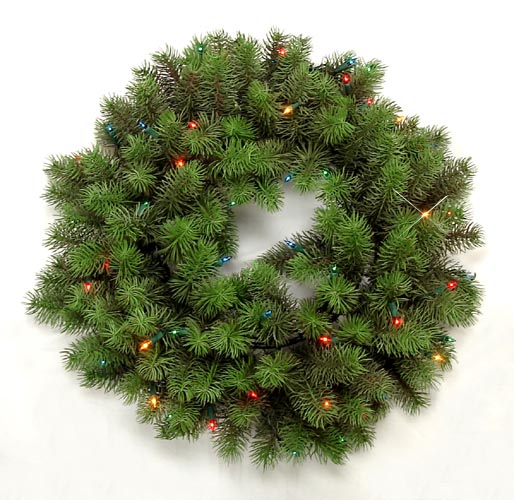  24in. Pre-Lit Angel Pine Christmas Wreath P / E ( 24in. Pre-Lit Angel Pine Christmas Wreath P / E)