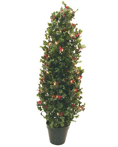  3ft. Pre-Lit Holly Berry Christmas Topiary Tree (3ft. Предварительно Lit Холли Берри Рождества Topiary дерево)