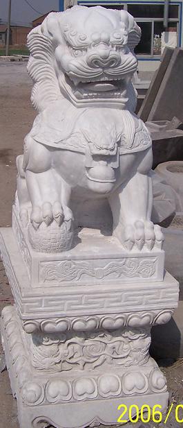  White Marble Stone Lions (Белый мрамор Lions)