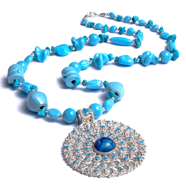  Cool Water Blue Necklace (Cool Blue Water Collier)