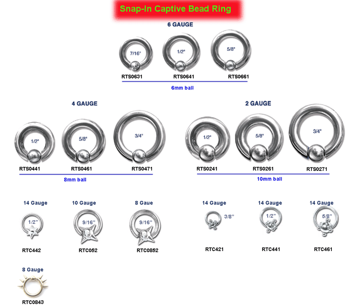  Captive Bead Rings (Captive Bead Rings)