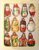  Christmas Molded Glass Ornament set