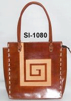 Handcrafted (Leather) Ladies Handbag & Shopping Bag ()