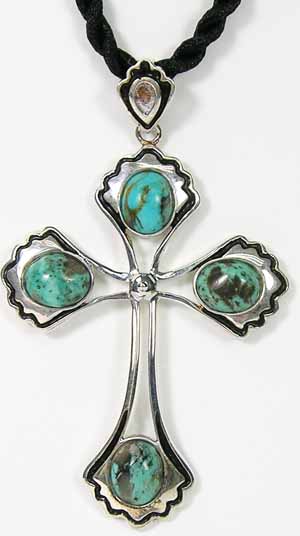  Designer Hand Crafted Silver Pendant Beaded With Turquoise (Designer Hand Crafted Silber Anhänger mit türkisen Glasperlen)