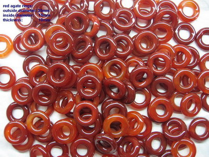  Red Agate Rings 35mm (Agate Anneaux 35mm)
