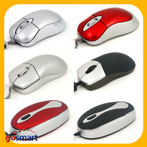  Mini Wired Mouse With Retractable Cord ( Mini Wired Mouse With Retractable Cord)